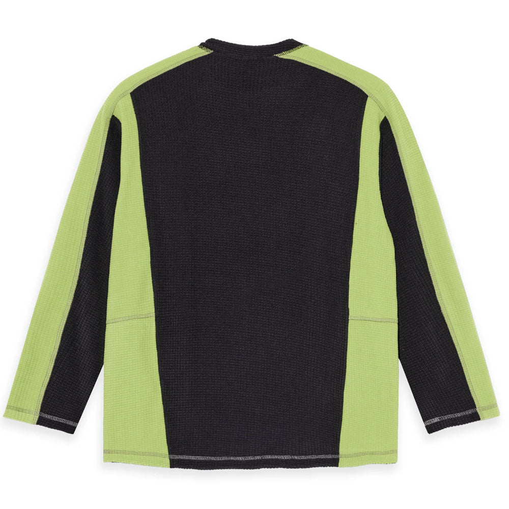 Grid Fleece Sweater - Black/Chartreuse