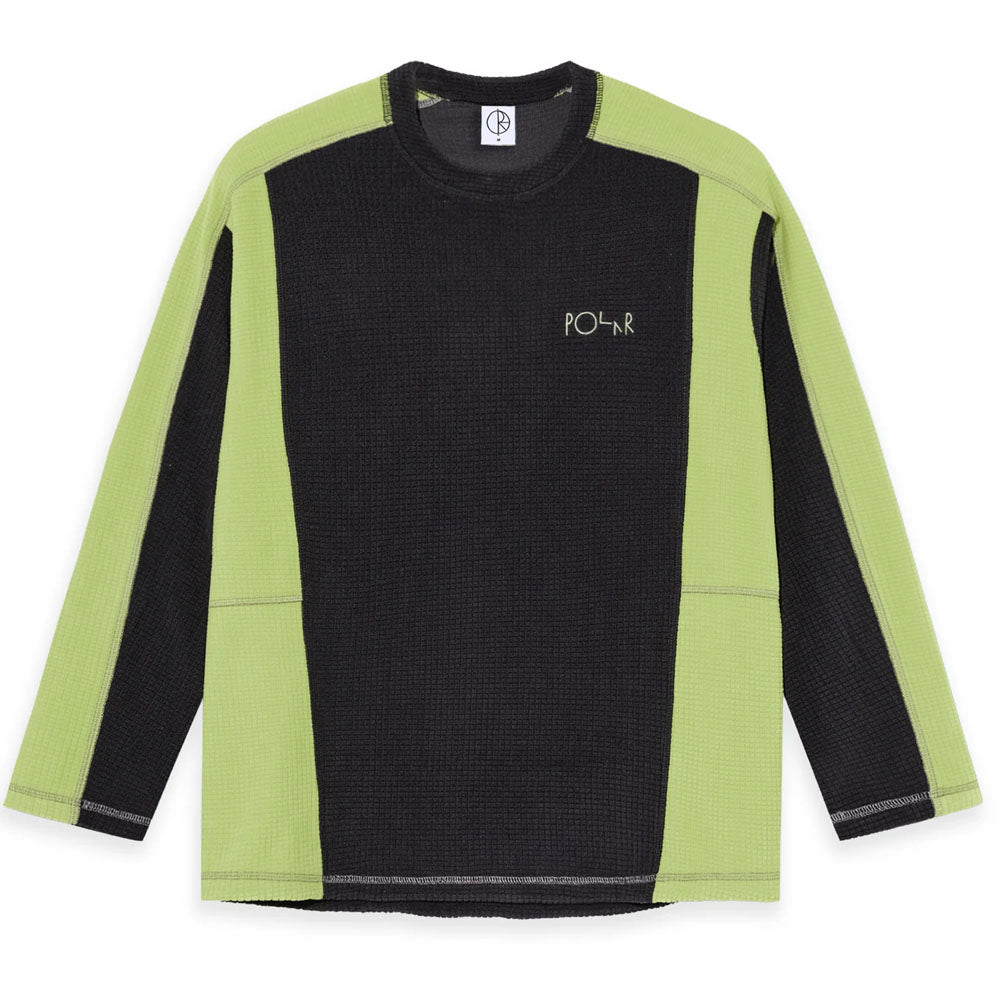 Grid Fleece Sweater - Black/Chartreuse