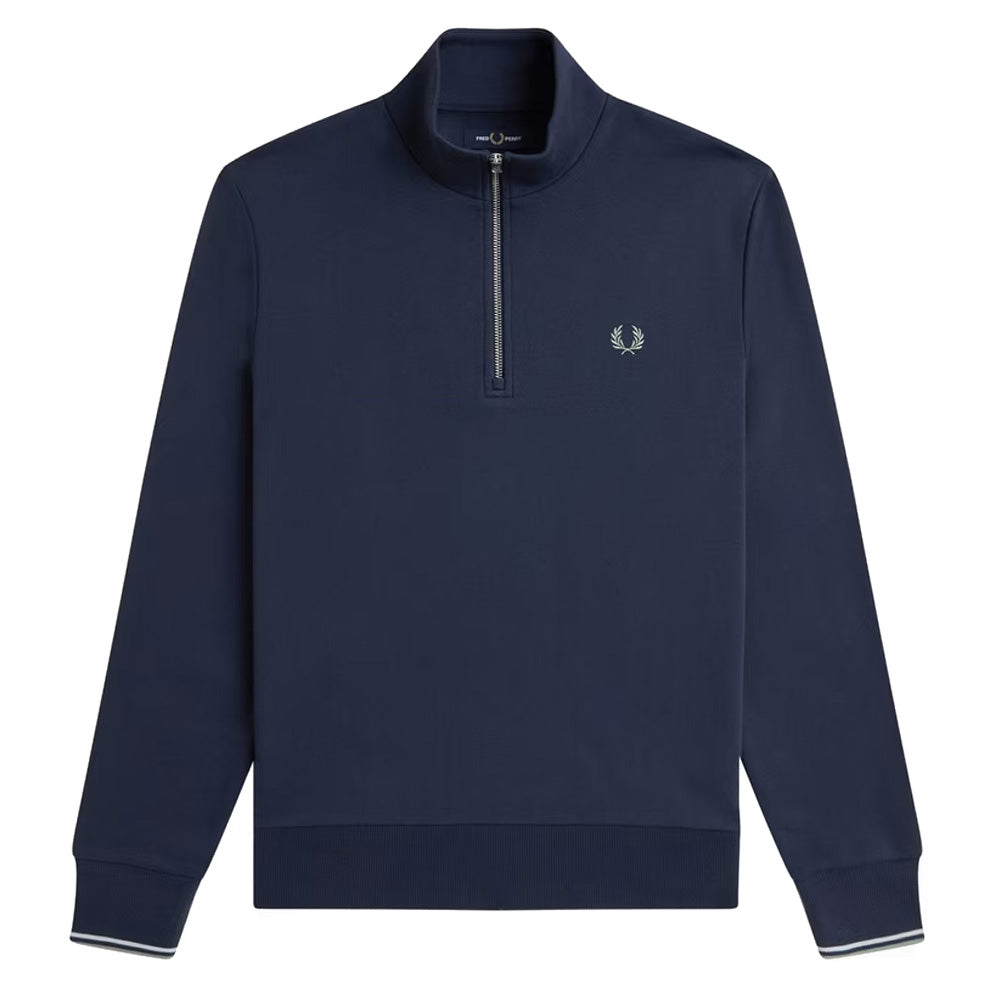 Half Zip Sweatshirt - Dark Airforce/Ecru/Seagrass
