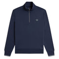 Half Zip Sweatshirt - Dark Airforce/Ecru/Seagrass