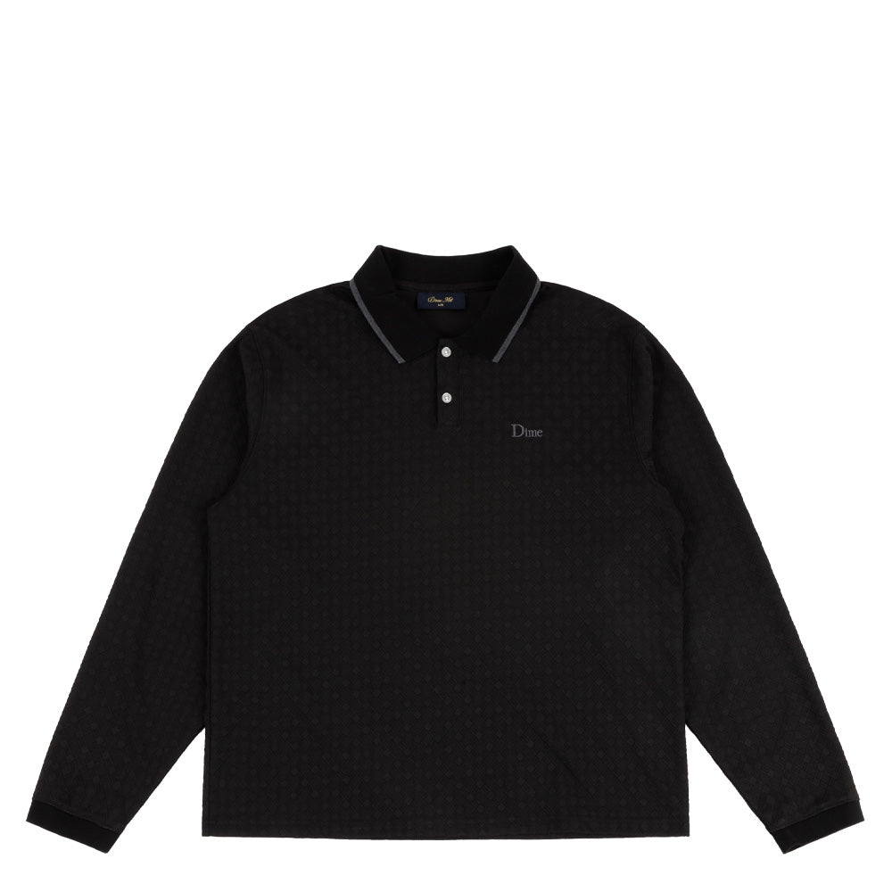 Jacquard LS Polo - Black