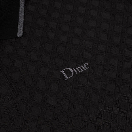 Jacquard LS Polo - Black