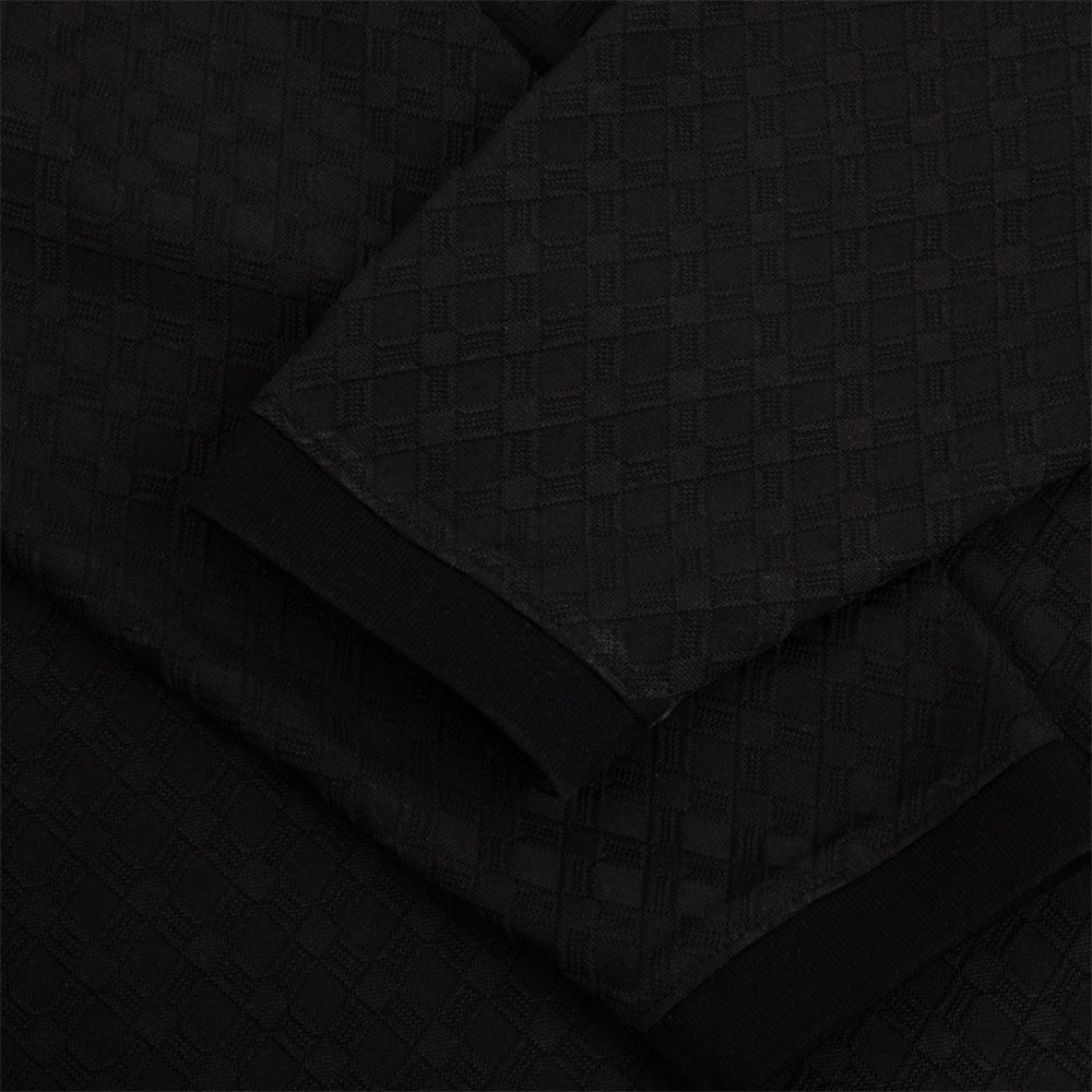 Jacquard LS Polo - Black
