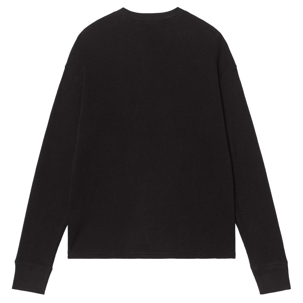 L/S Blackletter Waffle T-Shirt - Black/White