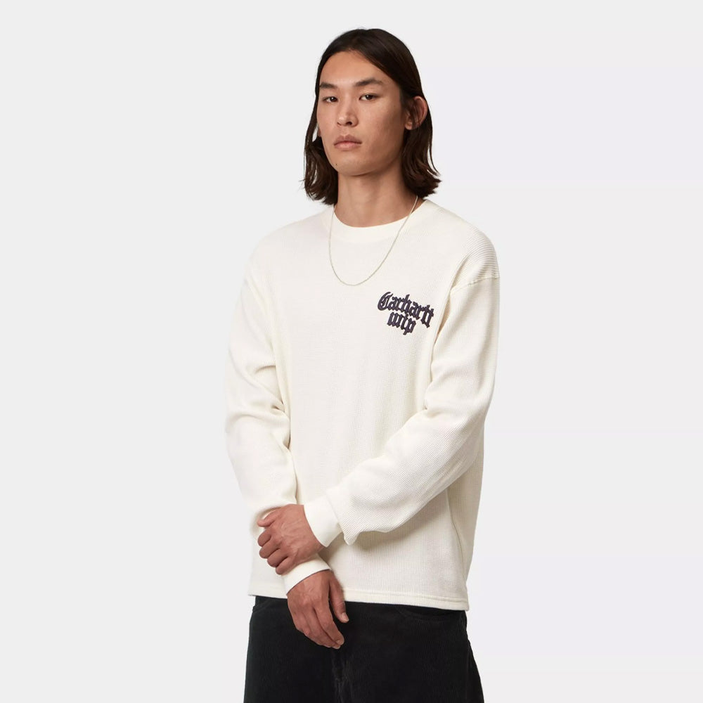 L/S Blackletter Waffle T-Shirt - Wax/Black