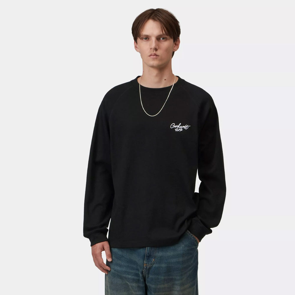 L/S Signature Rib T-Shirt - Black/White