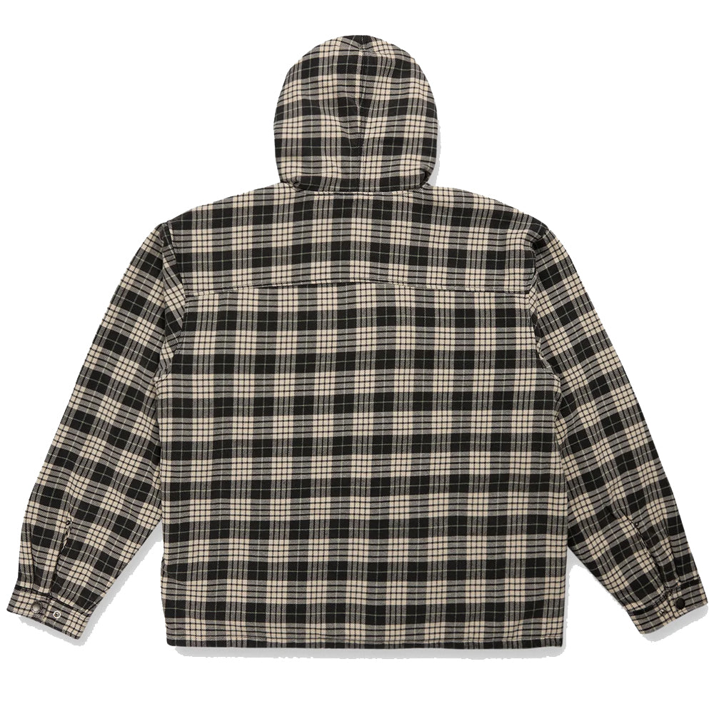 Laughlin Hooded Flannel Shacket - Black