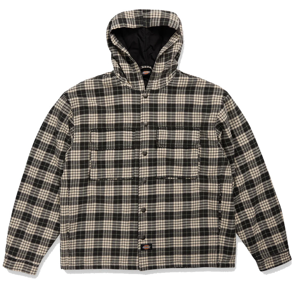 Laughlin Hooded Flannel Shacket - Black