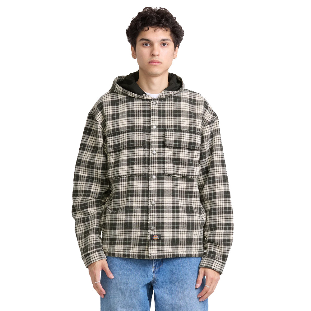 Laughlin Hooded Flannel Shacket - Black