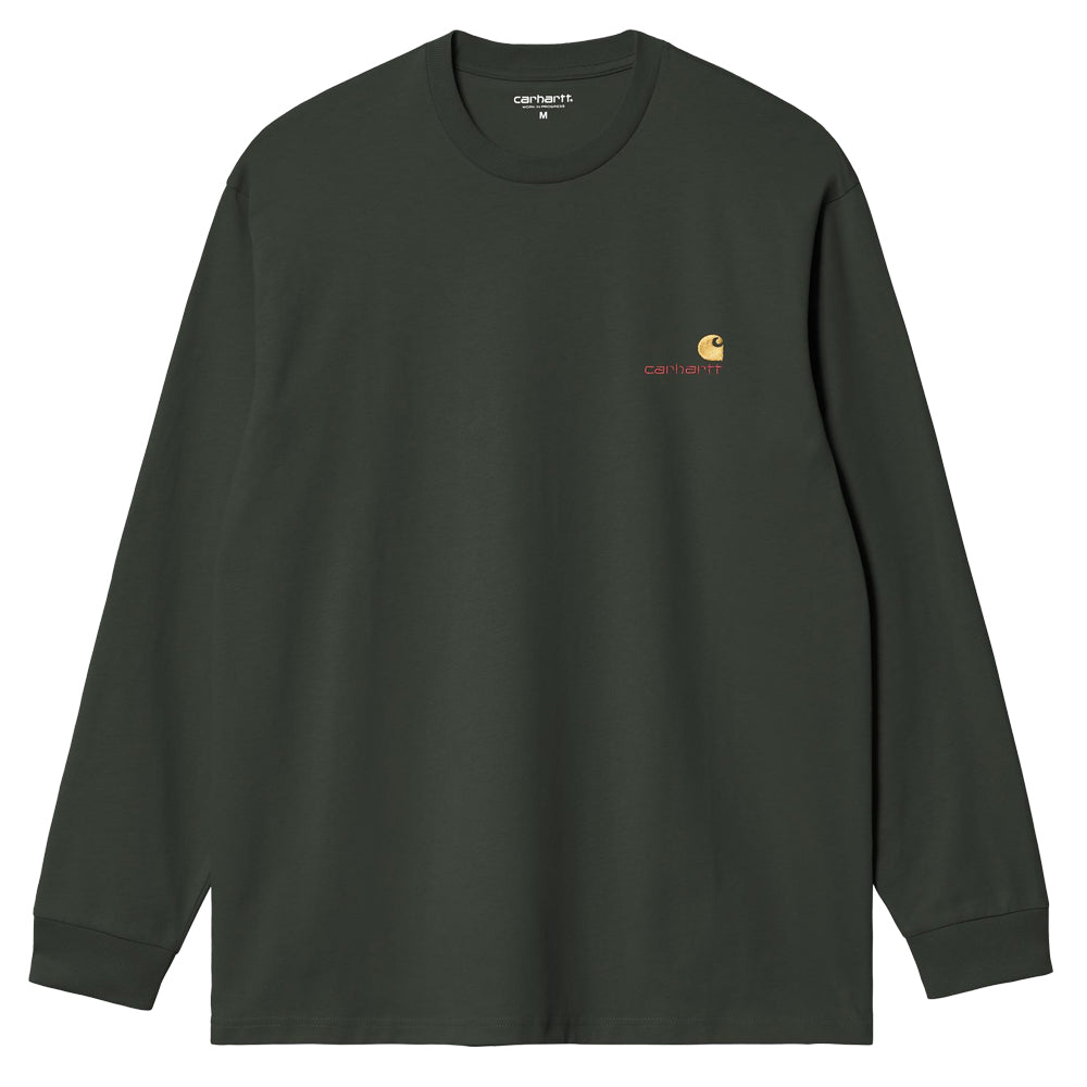 Long Sleeve American Script T-Shirt  - Raven