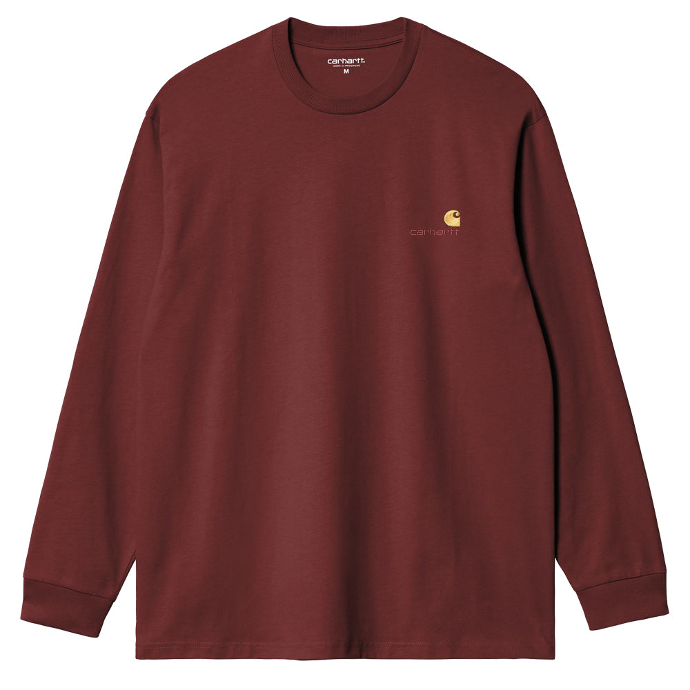 Long Sleeve American Script T-Shirt - Amarone