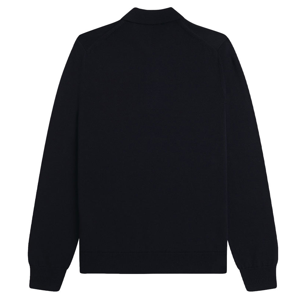 Long Sleeve Knitted Shirt - Navy