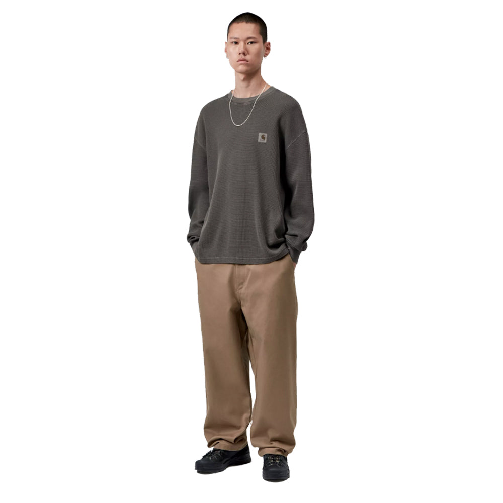 Long Sleeve Vista Waffle T-Shirt - Black