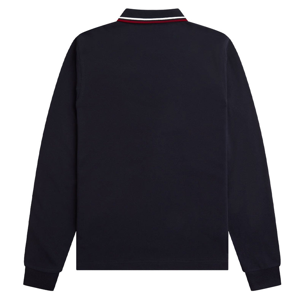 M3636  Polo Shirt- Navy/Snow White/Burnt Red