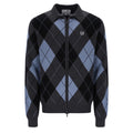 Marco Knitted Cardigan - Charcoal/Black/Country Blue