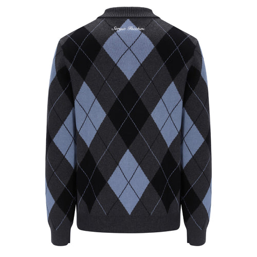 Marco Knitted Cardigan - Charcoal/Black/Country Blue