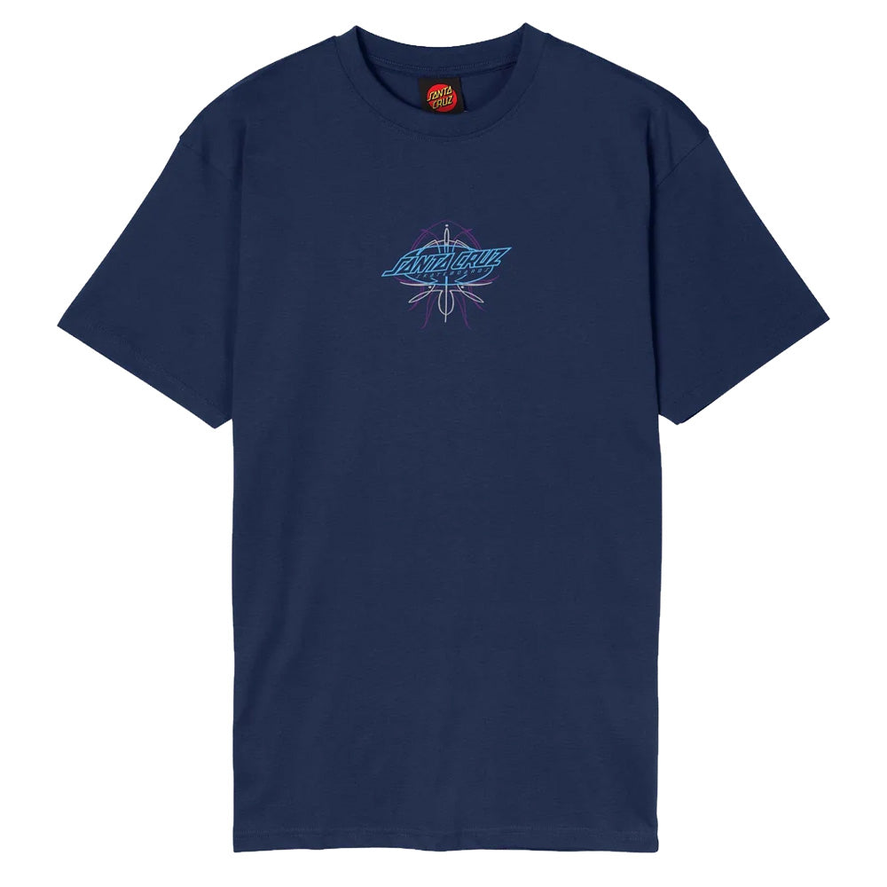 Meek Pinstripe Slasher T-Shirt - Midnight Blue