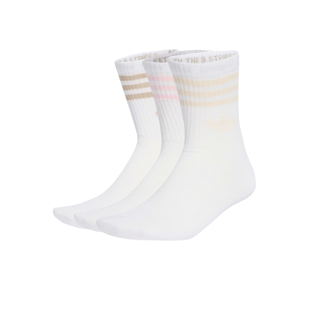 Mid Cut Crew Socks 3 Pack - Wonder White