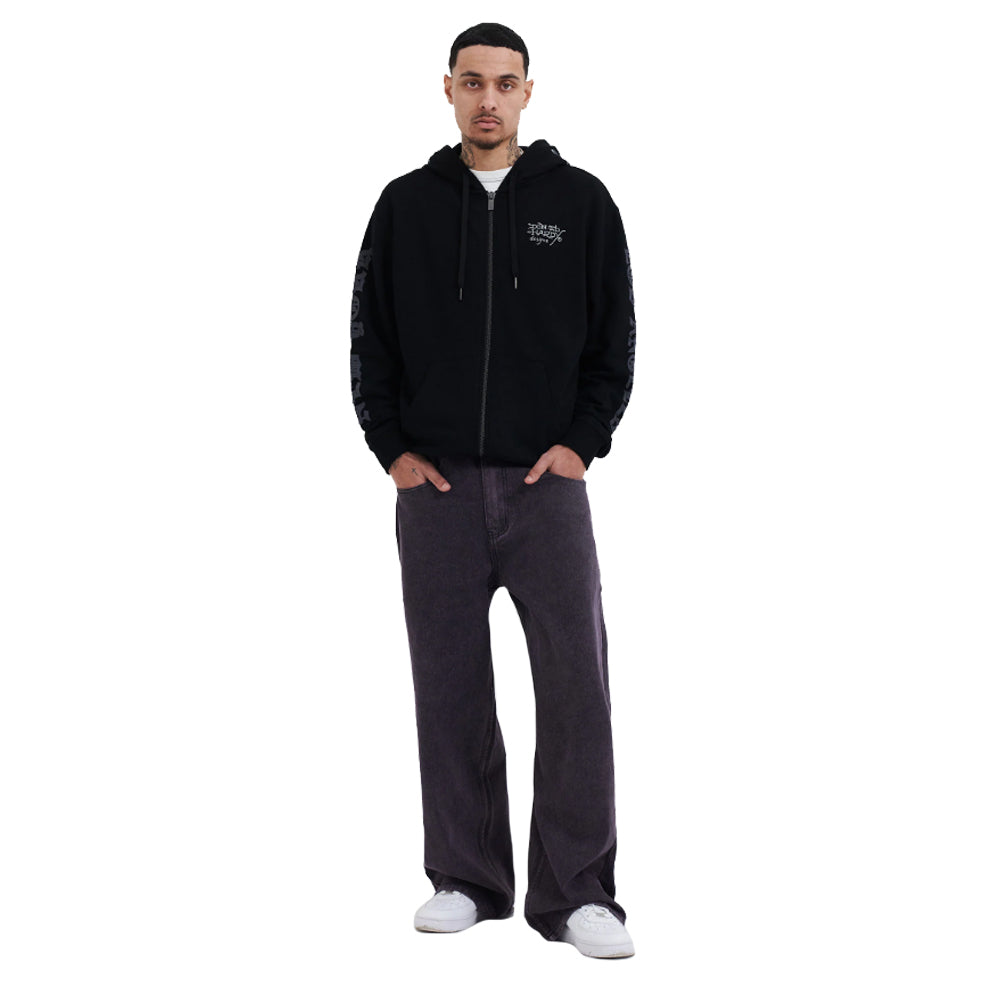 Mono Montage Zip Hoodie - Black
