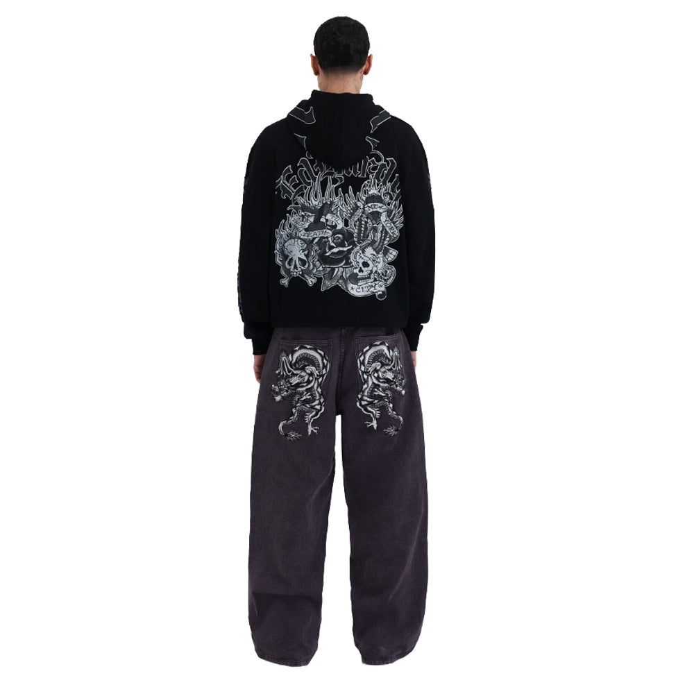 Mono Montage Zip Hoodie - Black