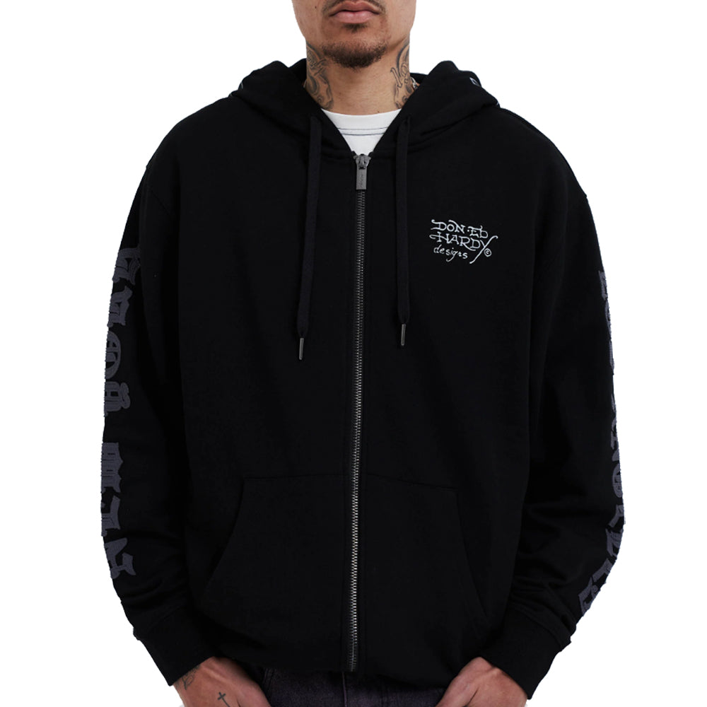 Mono Montage Zip Hoodie - Black