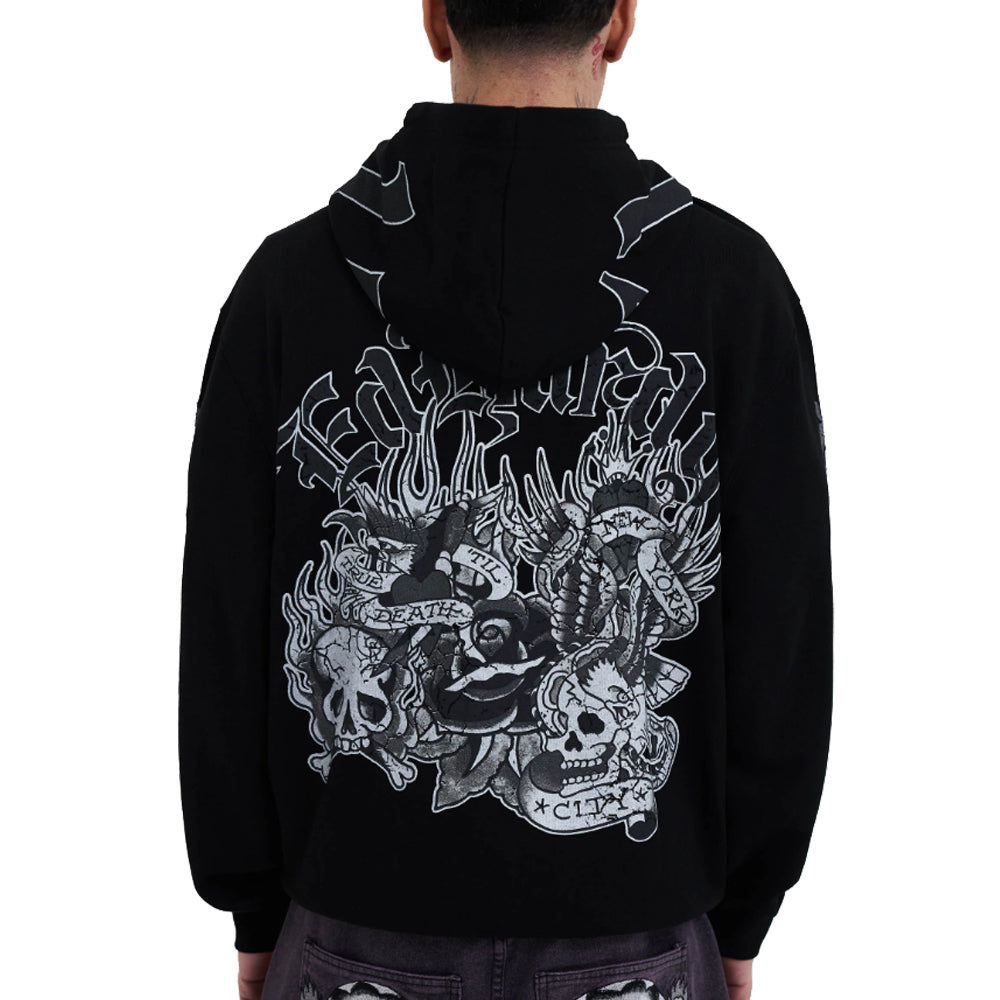 Mono Montage Zip Hoodie - Black