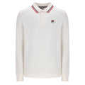 Monte Tipped Collar L/S Polo - Gardenia/Red/Navy
