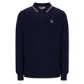 Monte Tipped Collar L/S Polo - Navy/Red/White