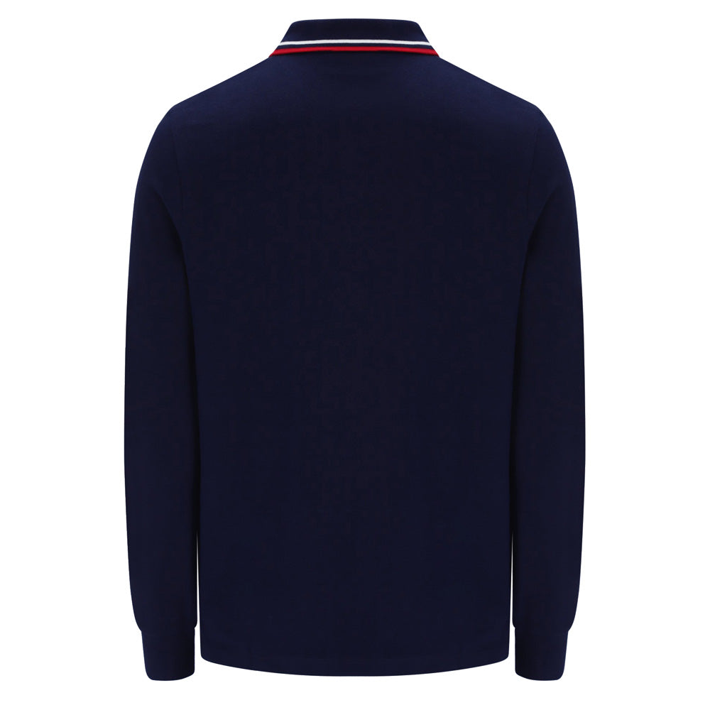 Monte Tipped Collar L/S Polo - Navy/Red/White