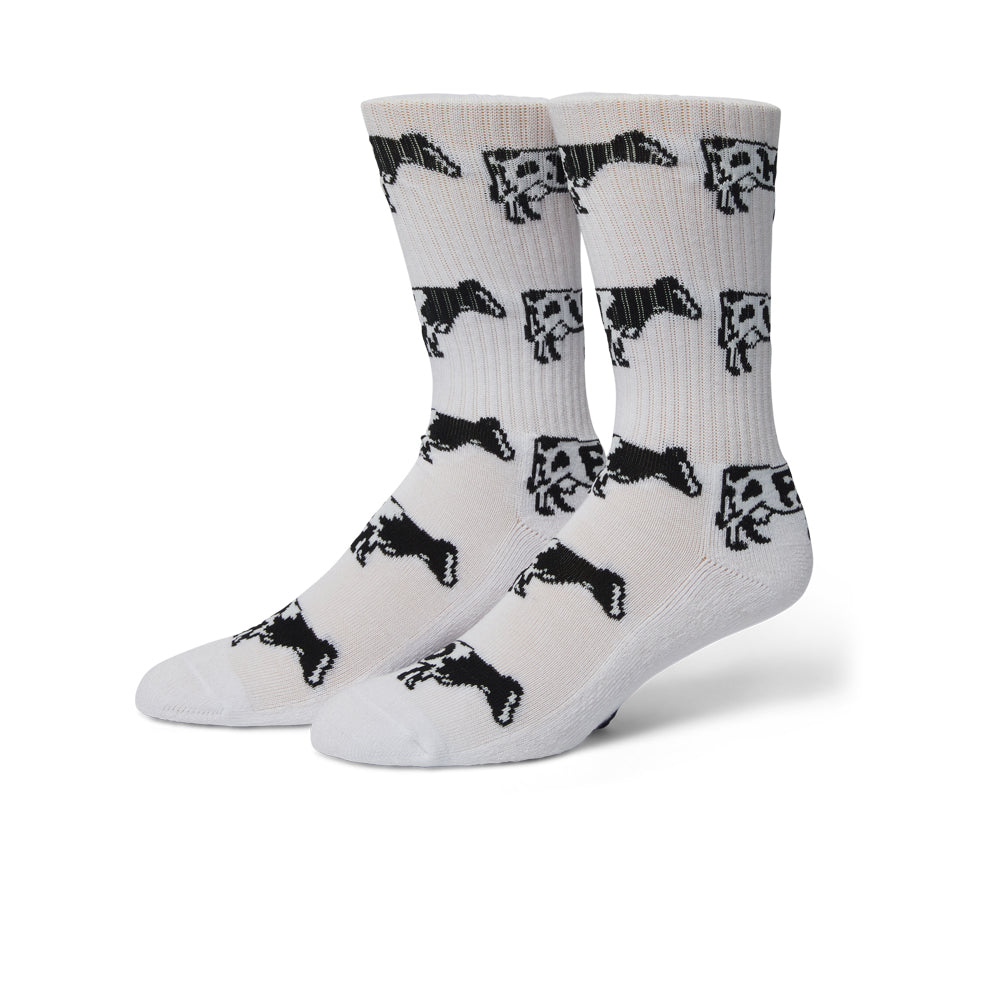 Moo Crew Sock - White