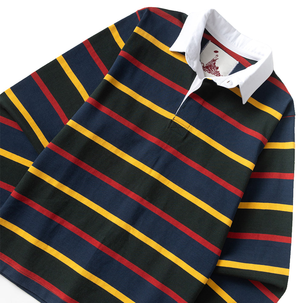Classic Rugby Shirt - Forest Multi-Stripe