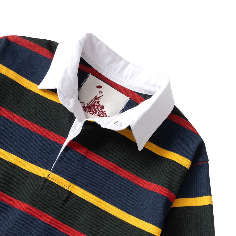Classic Rugby Shirt - Forest Multi-Stripe