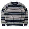 Neatly Striped Knitted Sweatshirt - Navy