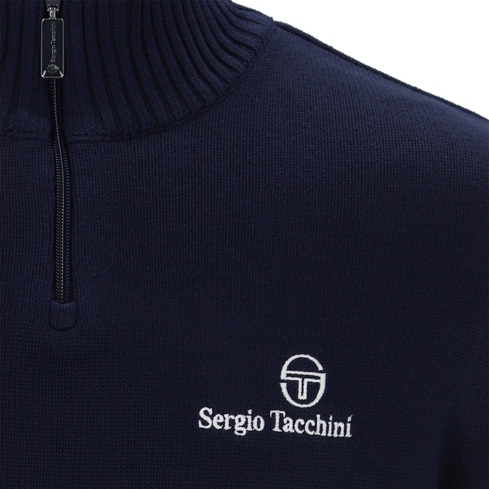 New Dallas 1/4 Zip Knit - Maritime Blue/Peyote