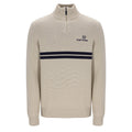 New Dallas 1/4 Zip Knit - Peyote/Maritime Blue