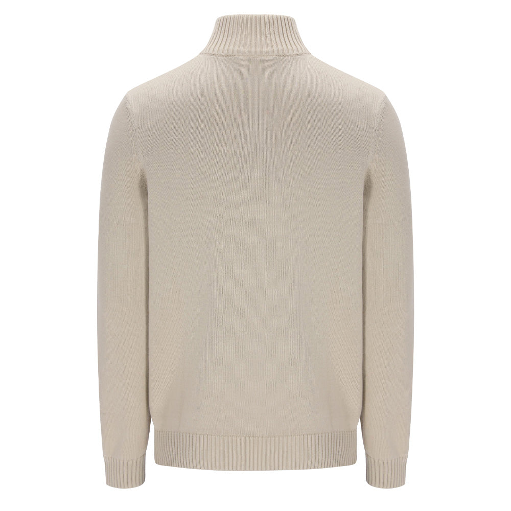 New Dallas 1/4 Zip Knit - Peyote/Maritime Blue