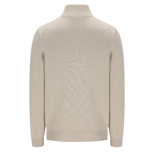 New Dallas 1/4 Zip Knit - Peyote/Maritime Blue
