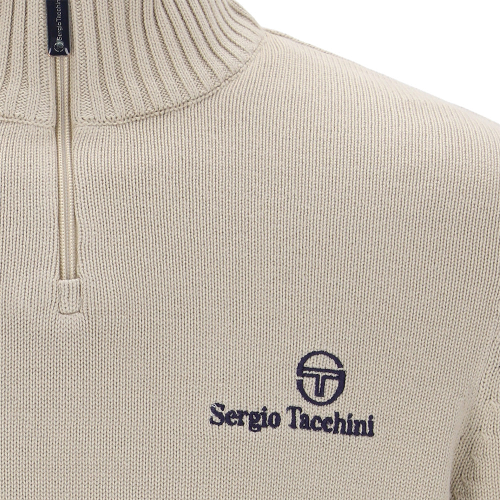 New Dallas 1/4 Zip Knit - Peyote/Maritime Blue