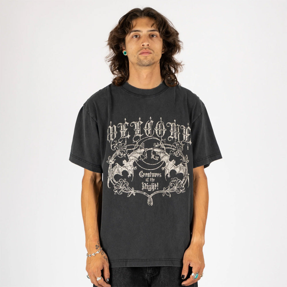 Night Creature Boxy T-Shirt - Vintage Black