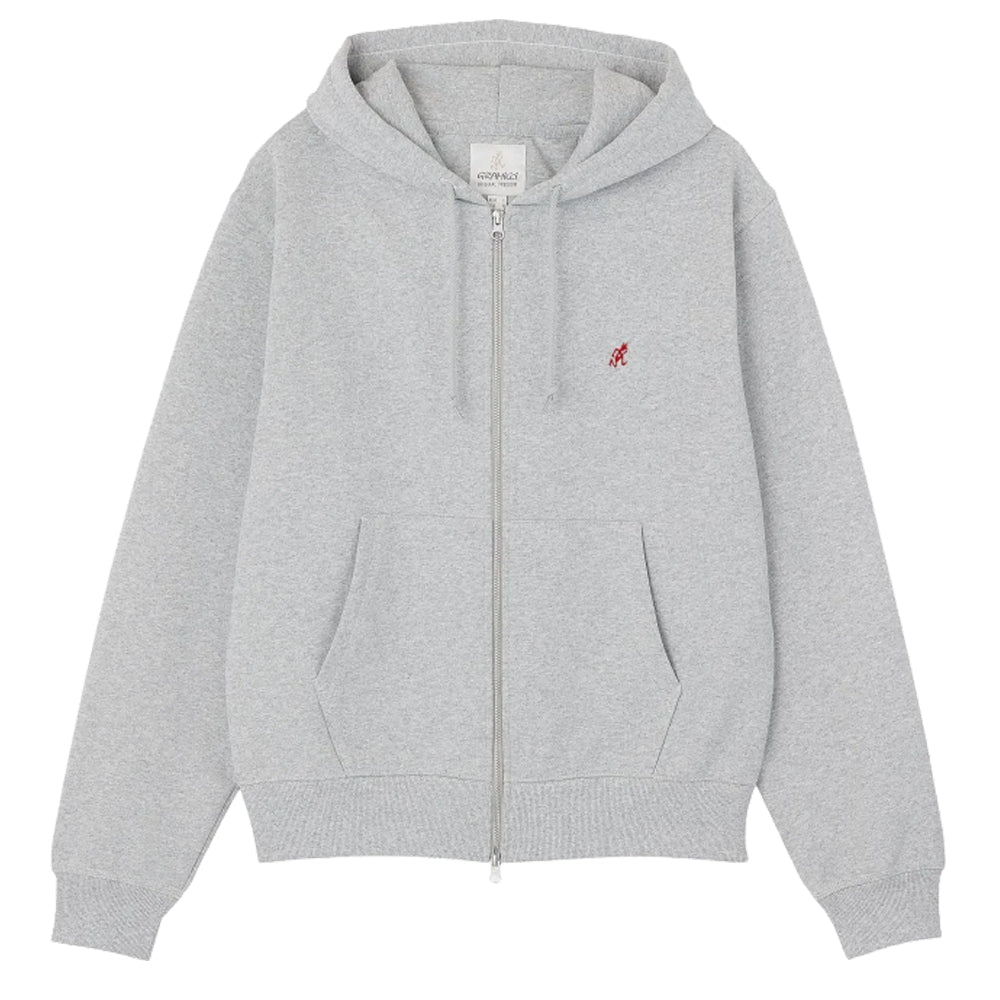 One Point Zip Hoodie - Grey Heather