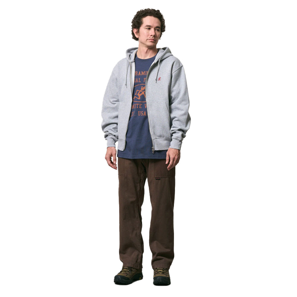 One Point Zip Hoodie - Grey Heather