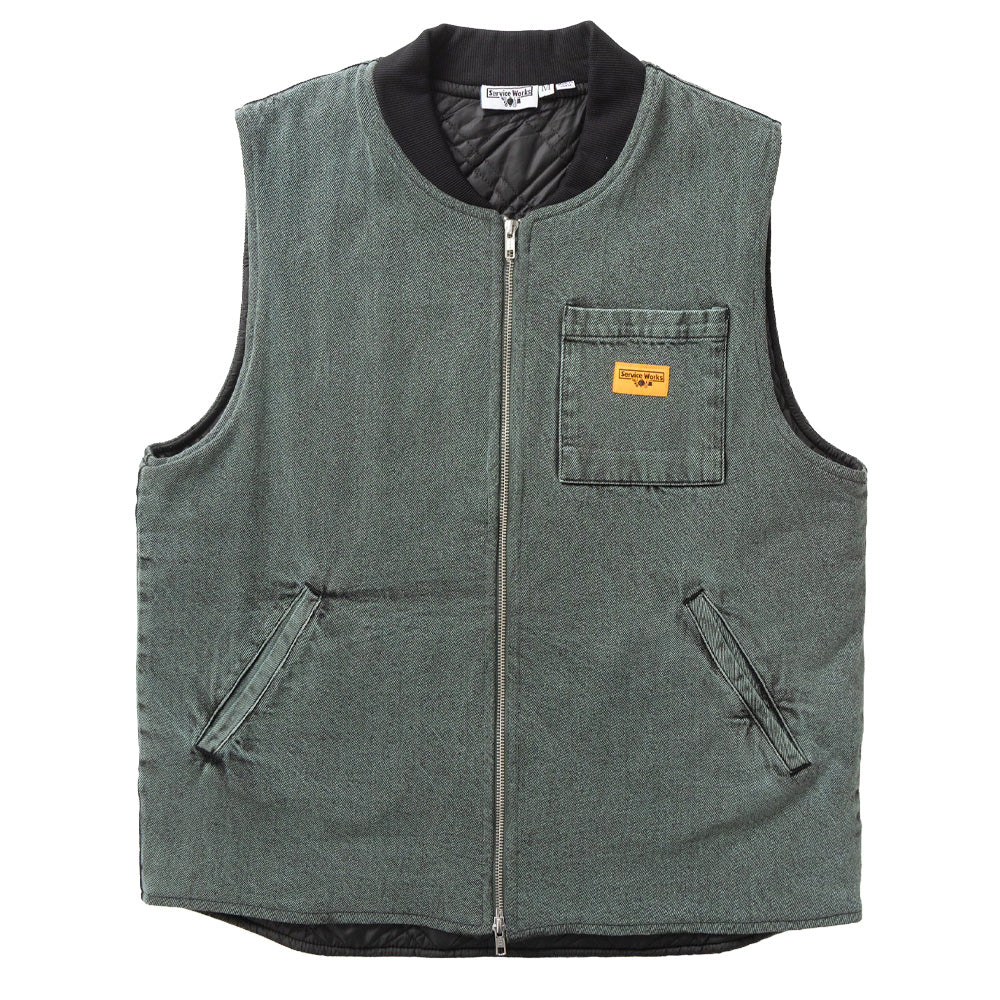 Over-Dyed Work Vest - Sage