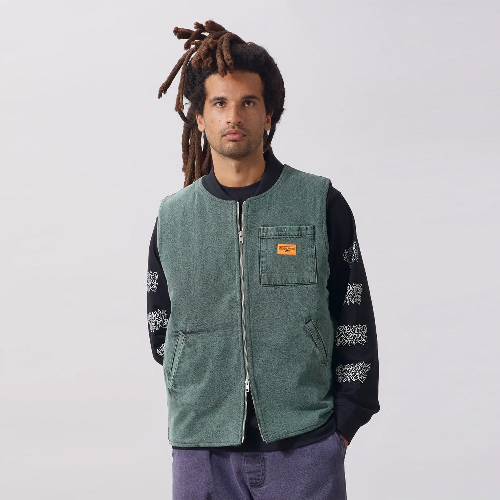 Over-Dyed Work Vest - Sage