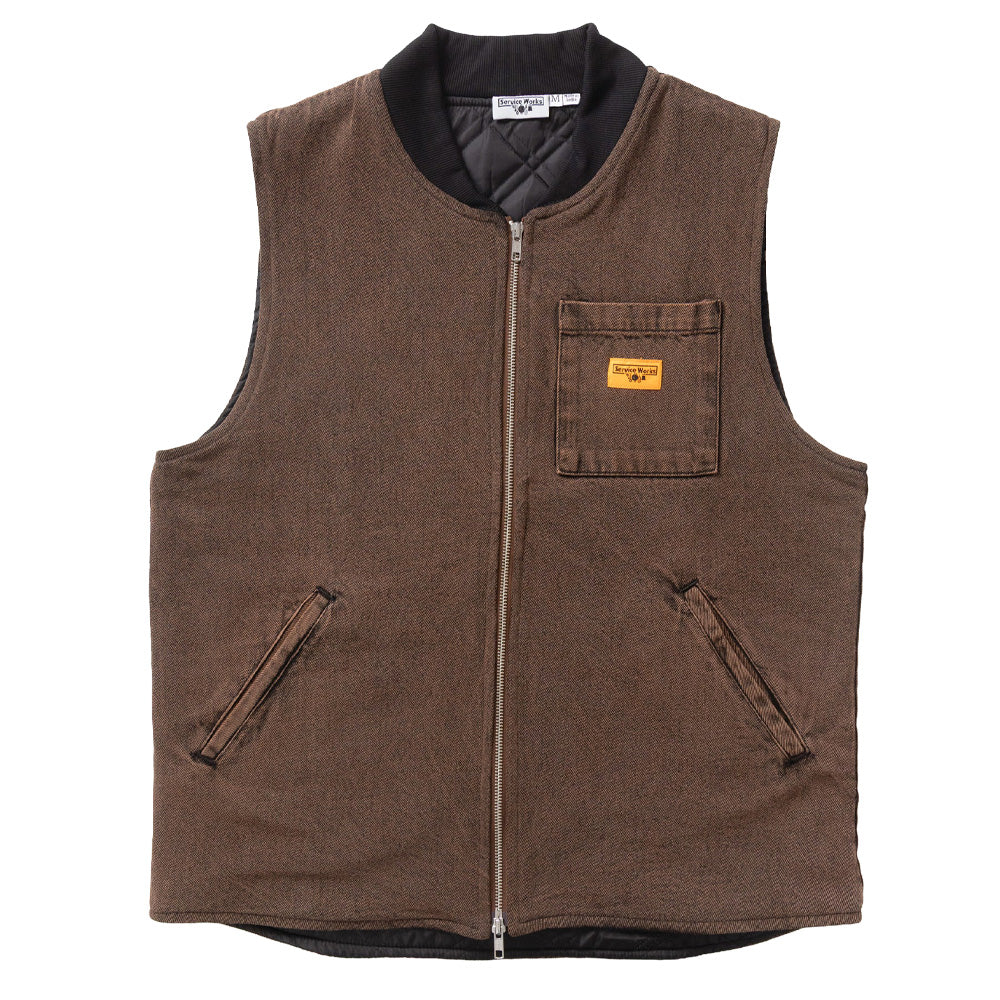 Over-Dyed Work Vest - Umber