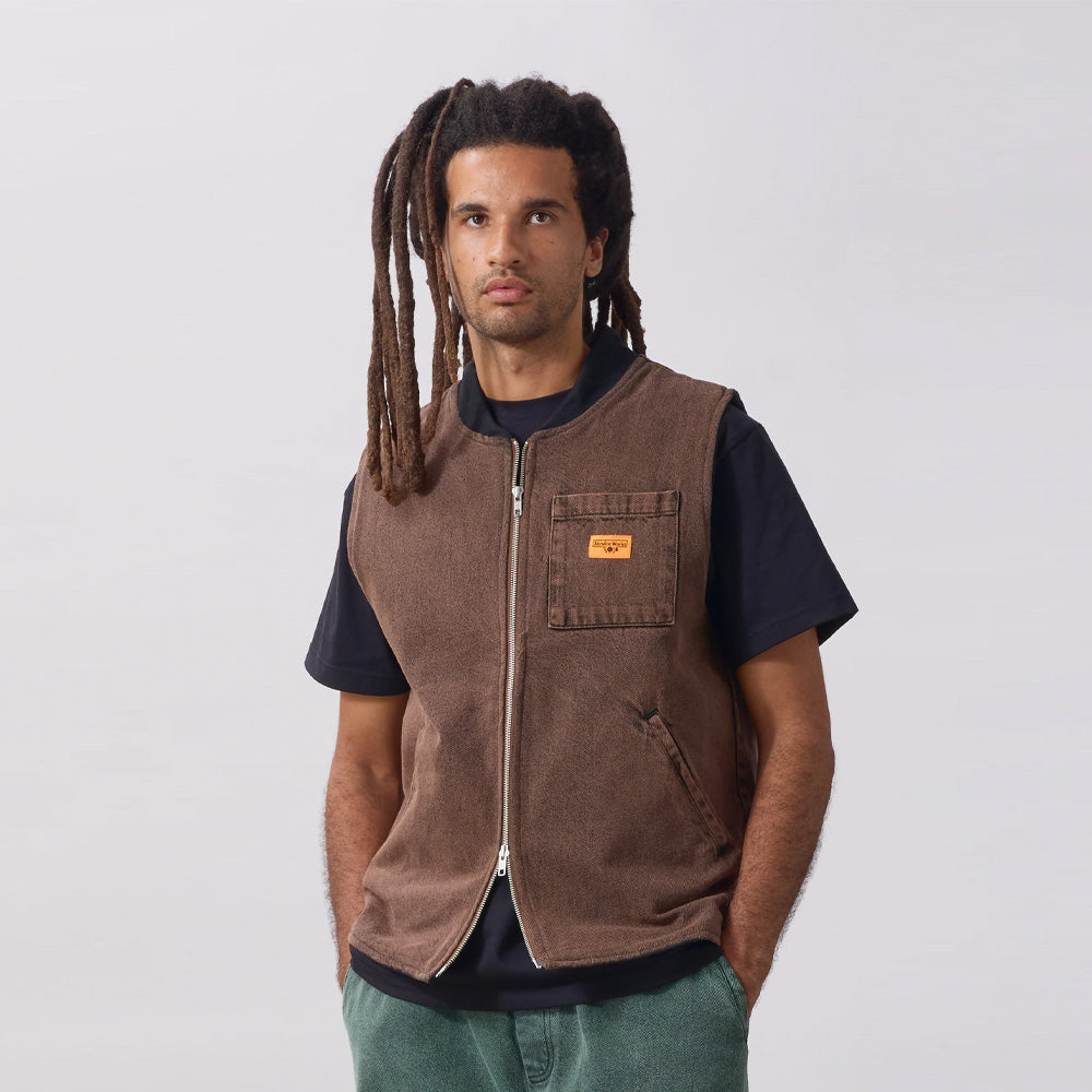 Over-Dyed Work Vest - Umber