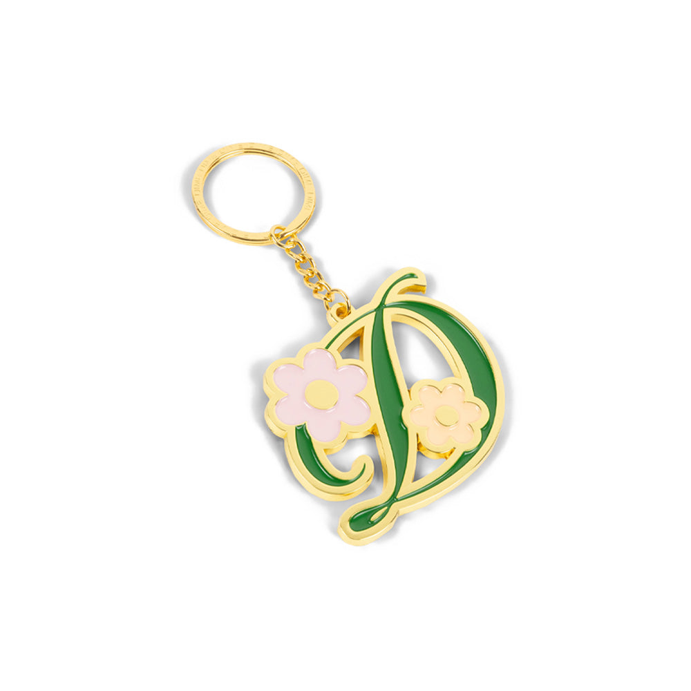 Oversized Floral Keychain - Gold