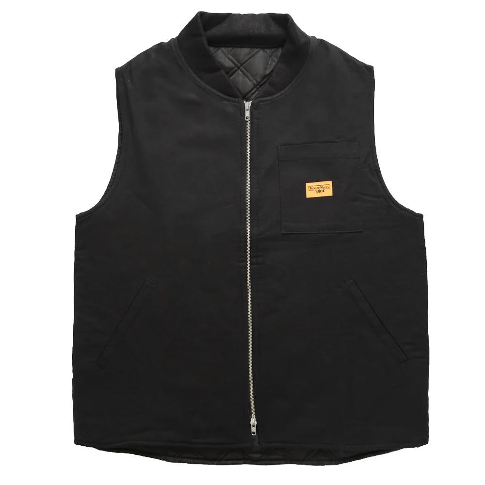 Padded Work Vest Jacket - Black