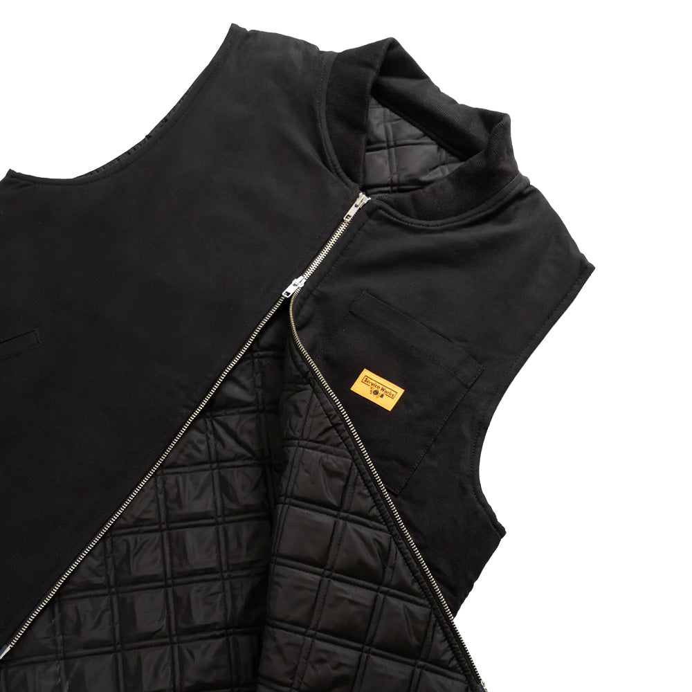 Padded Work Vest Jacket - Black