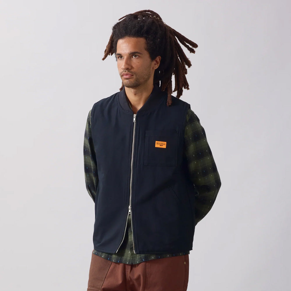 Padded Work Vest Jacket - Black