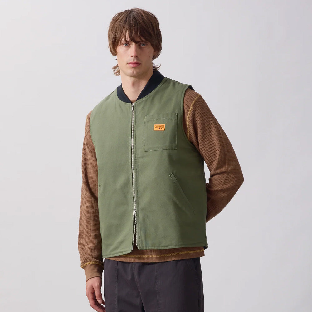 Padded Work Vest Jacket - Olive